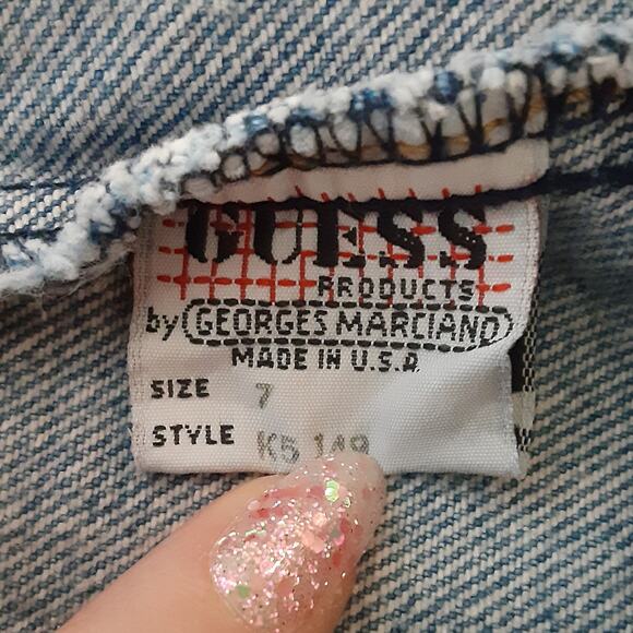 Vintage 80s Guess Gilet Denim Vest Mini Pocket Western Waistcoat Retro Blue Jean - Picture 9 of 13